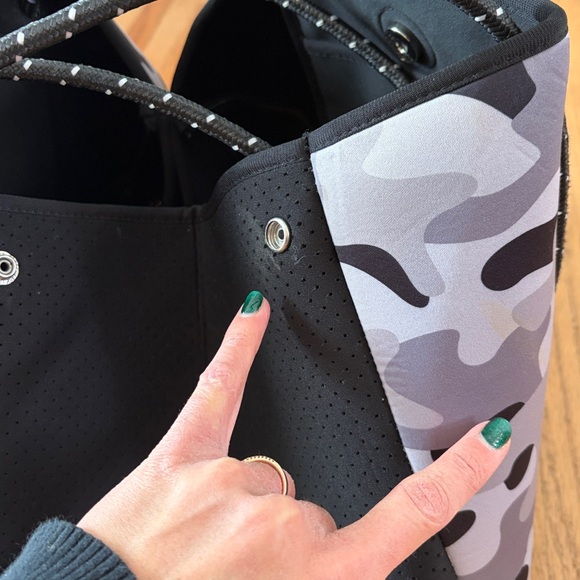 Haute Shore Camouflage Tote Bag with Rainbow Stripe - Picture 3 of 7